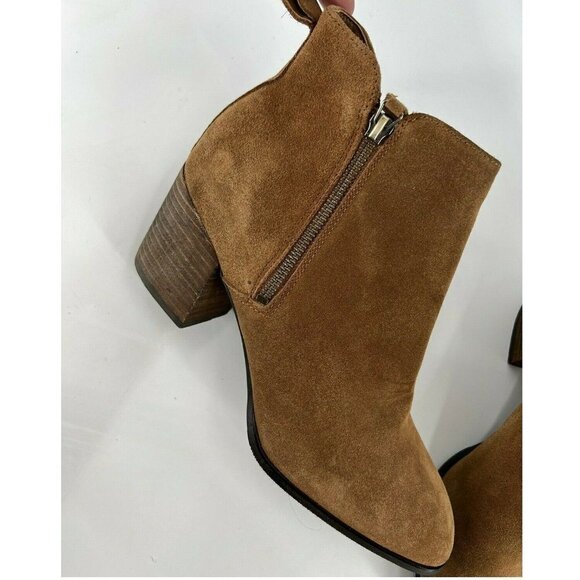 New Blondo Waterproof Siena Camel Brown Suede Heeled Ankle Boots/Booties 11M - Picture 3 of 9